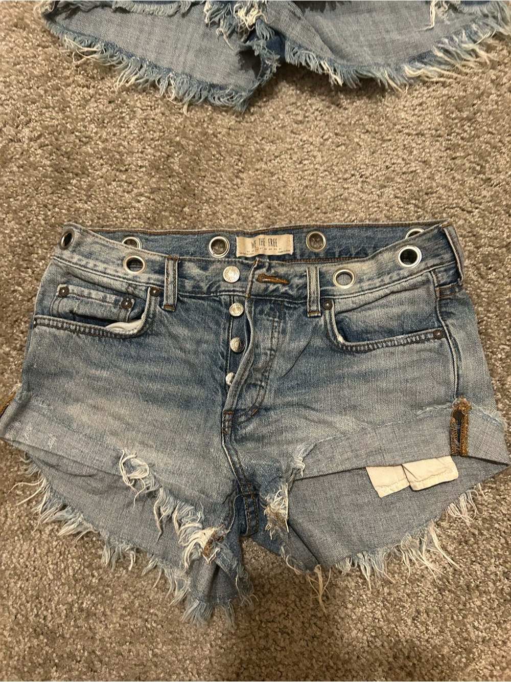 Free People Low Waisted Denim Shorts